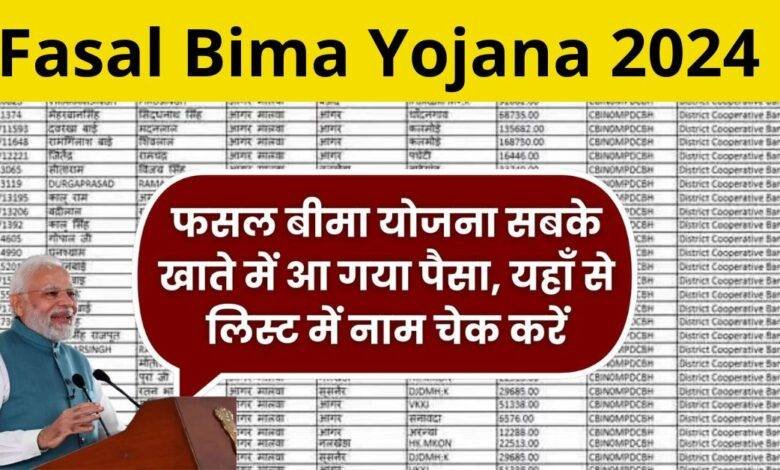 PM Fasal Bima Yojana 2024: सभी लोगों के खाते में आ गए पैसा, पीएम फसल बीमा योजना की नई लिस्ट हुई जारी, यहाँ से देखें अपना नाम