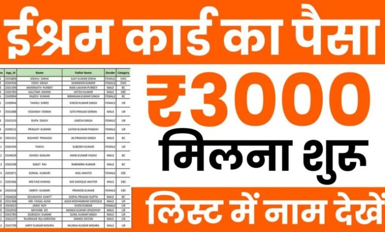 E Shram Card New List 2024: खुशखबरी ई श्रम कार्ड 2024 के लिए नई भुगतान सूची जारी, यहाँ से चेक करें