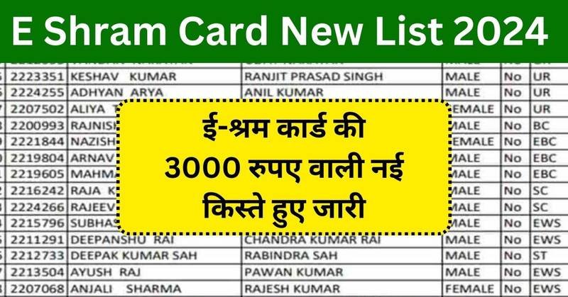 E Shram Card New Payment List 2024: ई श्रम कार्ड का नया लिस्ट हुआ जारी, यहाँ से चेक करें