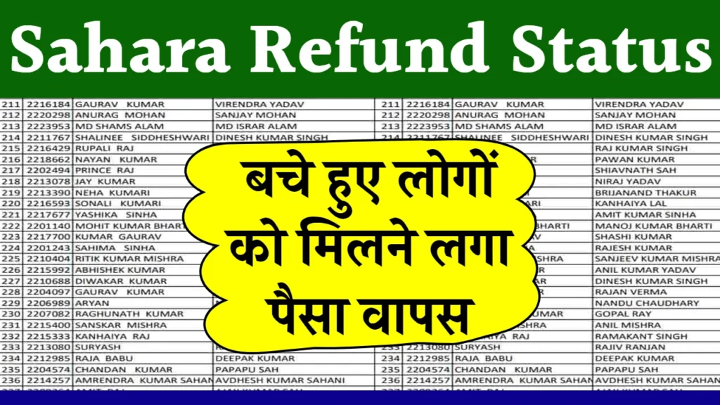 Sahara India Refund Status: सहारा इंडिया की ₹1000 रुपए की रिफंड किस्त जारी, यहाँ से स्टेटस चेक करें